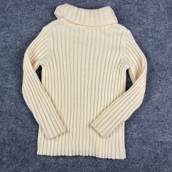 Jones New York Sweater Womens L Ivory Ribbed Mohair Blend Turtleneck Pullover - Picture 6 of 7